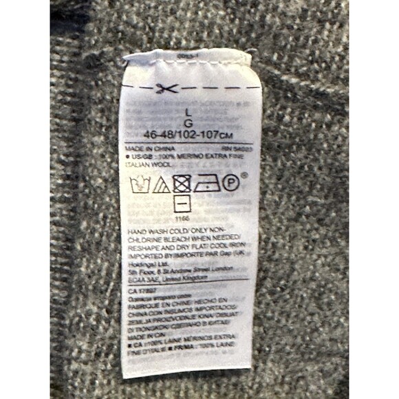 Banana Republic Italian fine Marino yarn by Baruffa sweater gray small pullover - Picture 11 of 11
